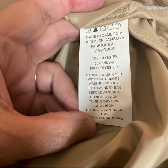 Michael Kors Gold Packable Windbreaker Hooded Snap Button Windbreaker Jacket XL - Picture 4 of 10